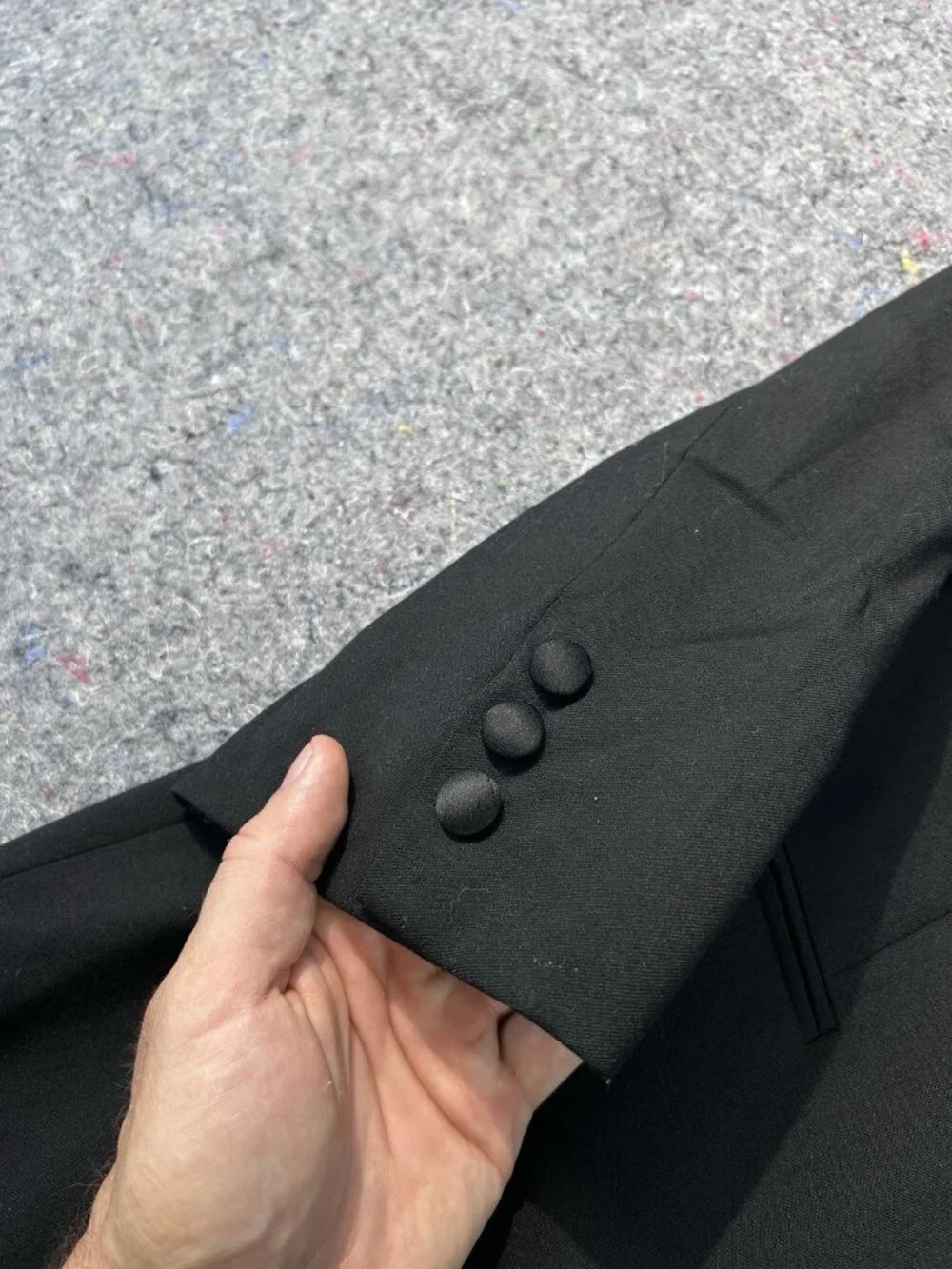 MANI By Giorgio Armani Black Virgin Wool Tuxedo Blazer Jacket Made In Italy M